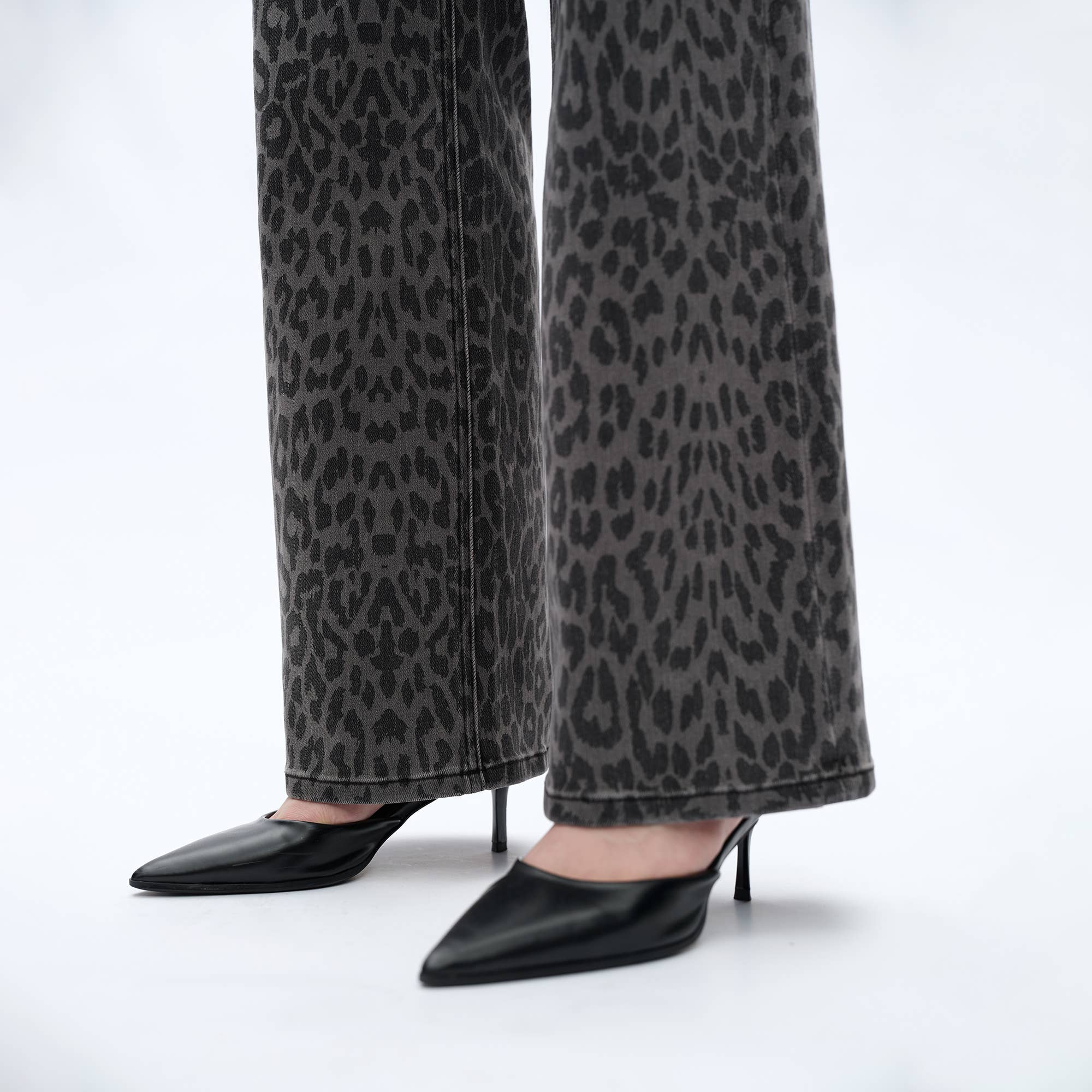 High Rise Leopard Print Wide Leg Pants