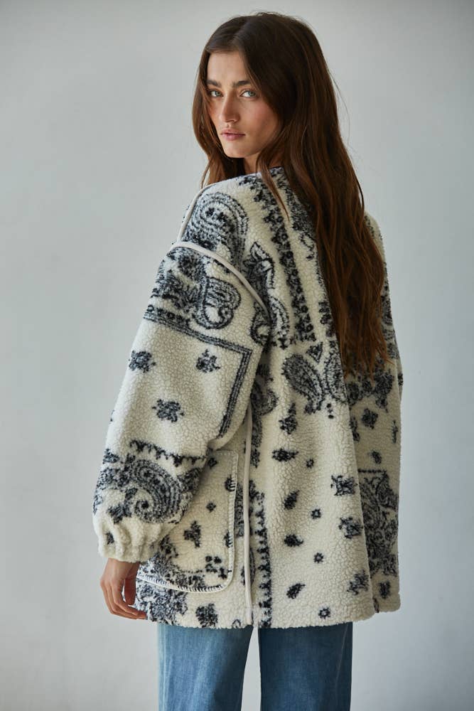 Sherpa Paisley Print Jacket