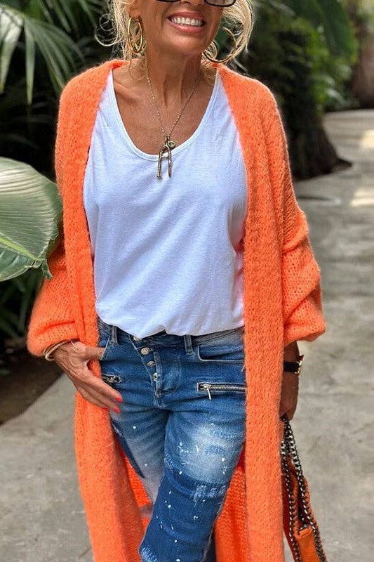 "Love & Peace" Exposed Seam Knit Cardigan