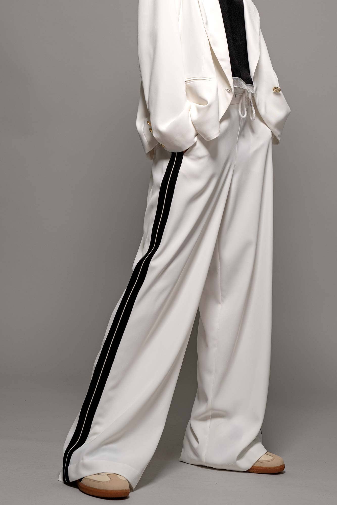Side Stripe Drawstring Relaxed Statement Lounge Pants