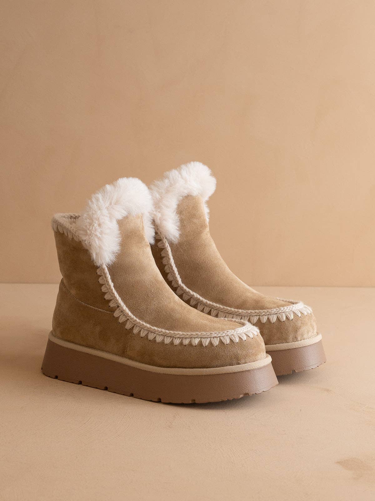 The Joyce | Almond Platform Boot