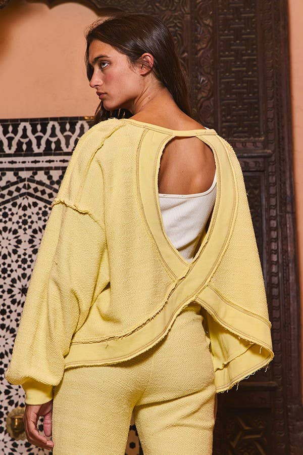 Open Back Oversize Reverse Stitched Top