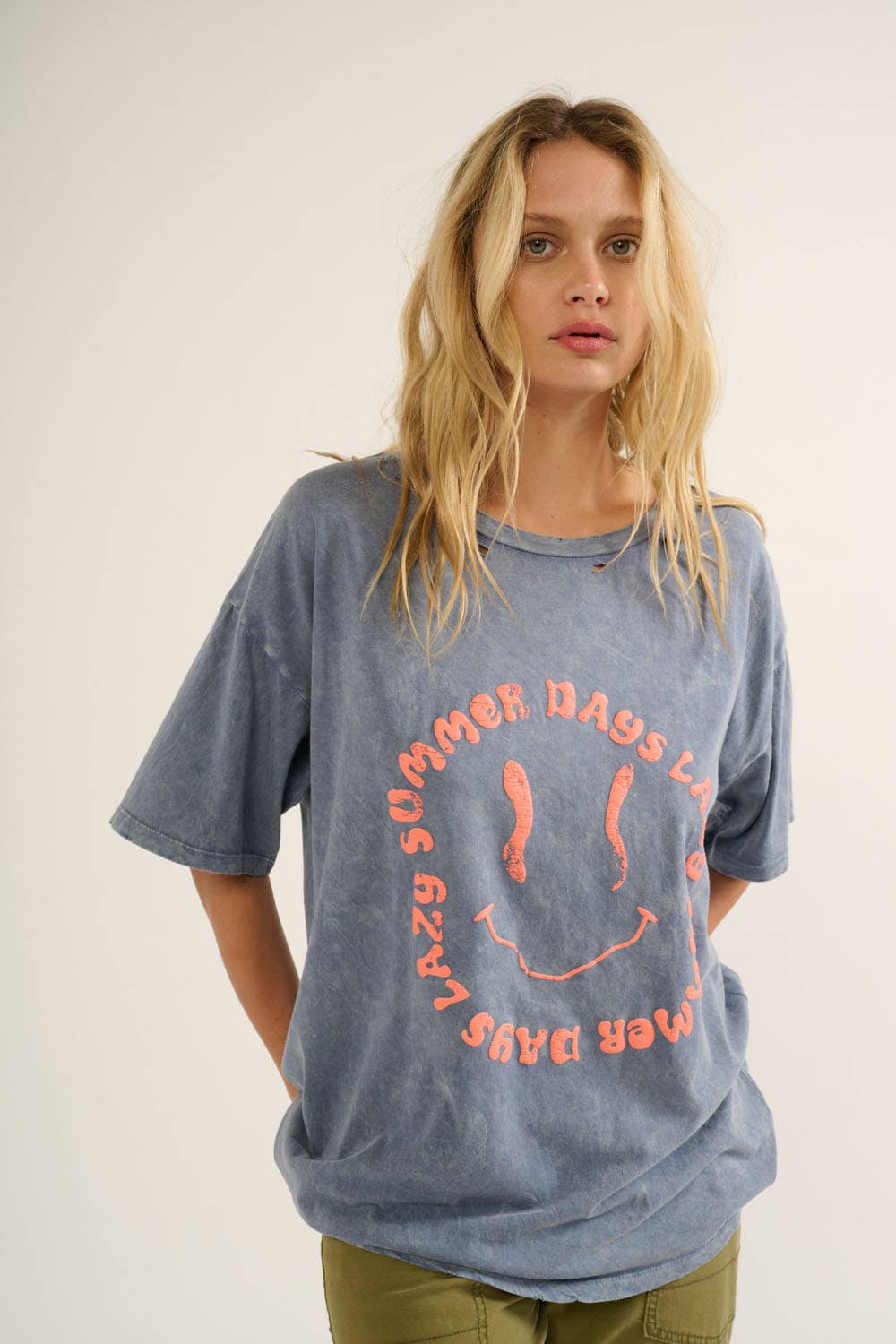 "Lazy Summer Days" Mineral Wash Graphic Tee