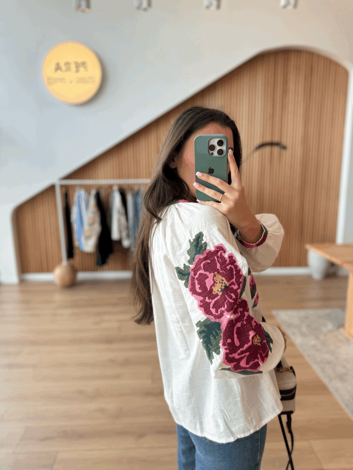 Rose Patterned Bohemian Blouse