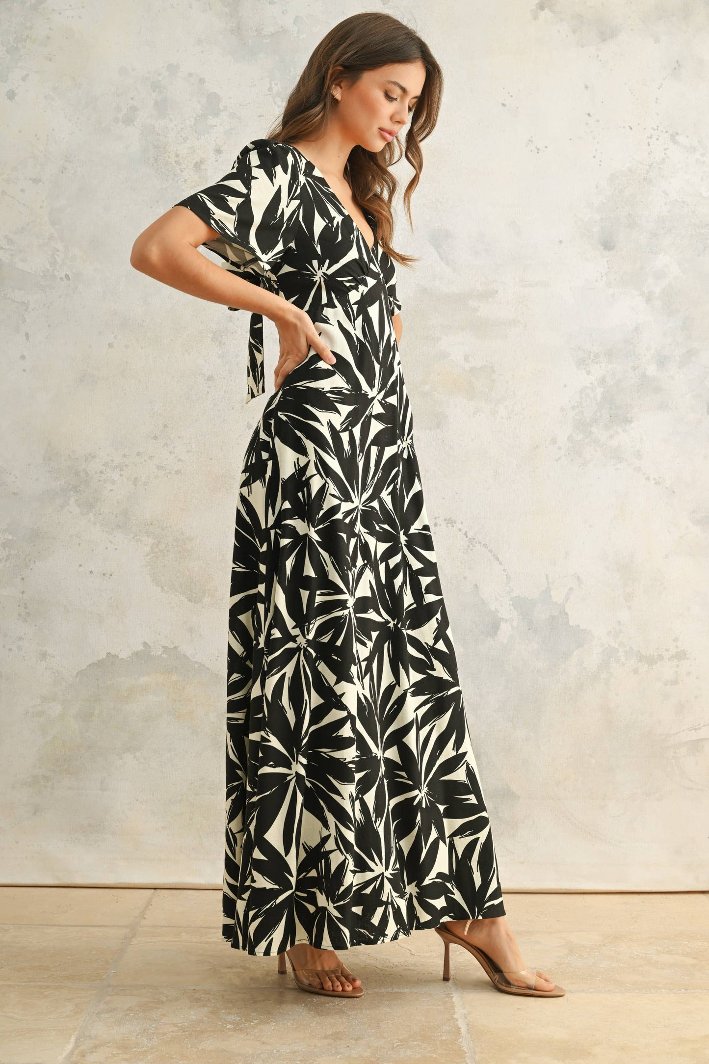 Tropical Leaf Printed Dress