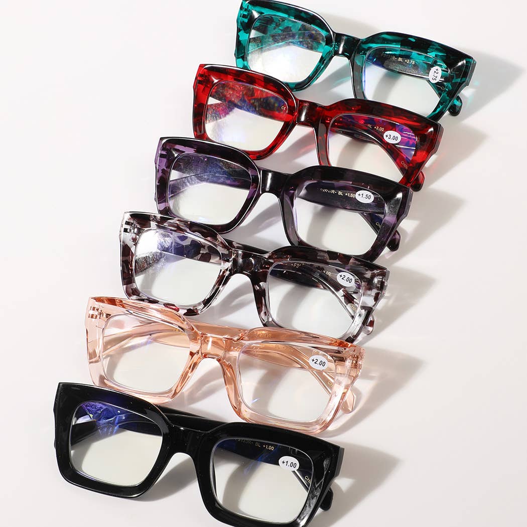 Blue Light Blocking Chunky Frame Reading Glasses