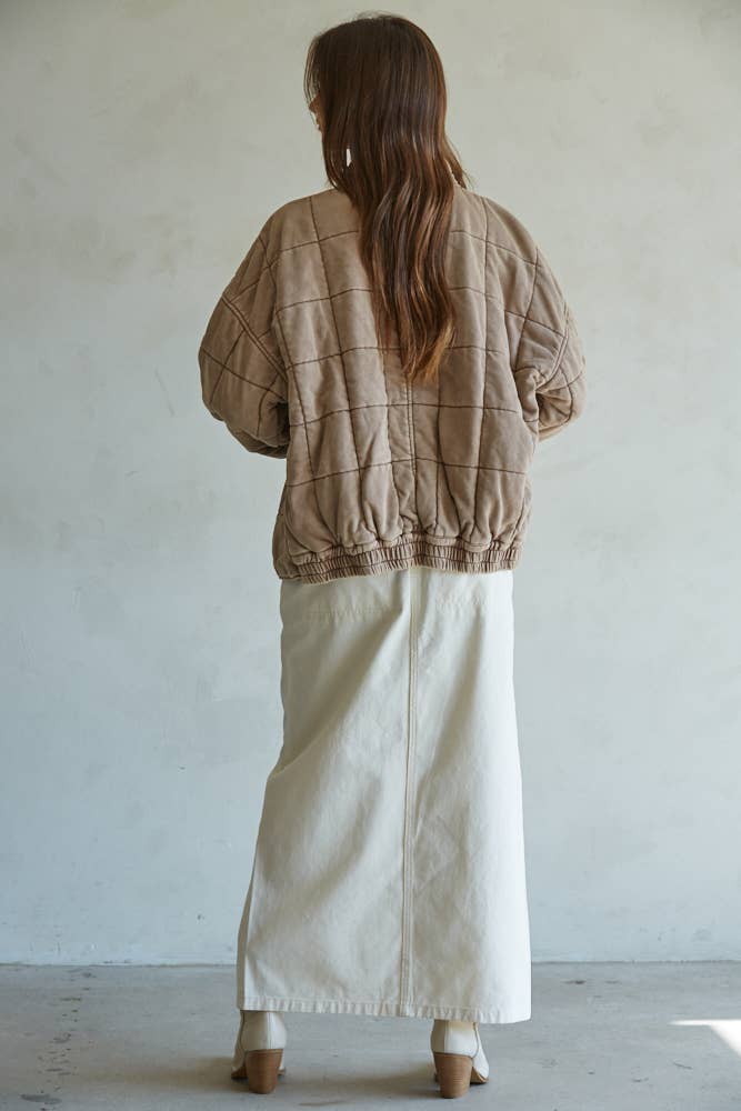 Quilted Knit Mineral Washed Jacket