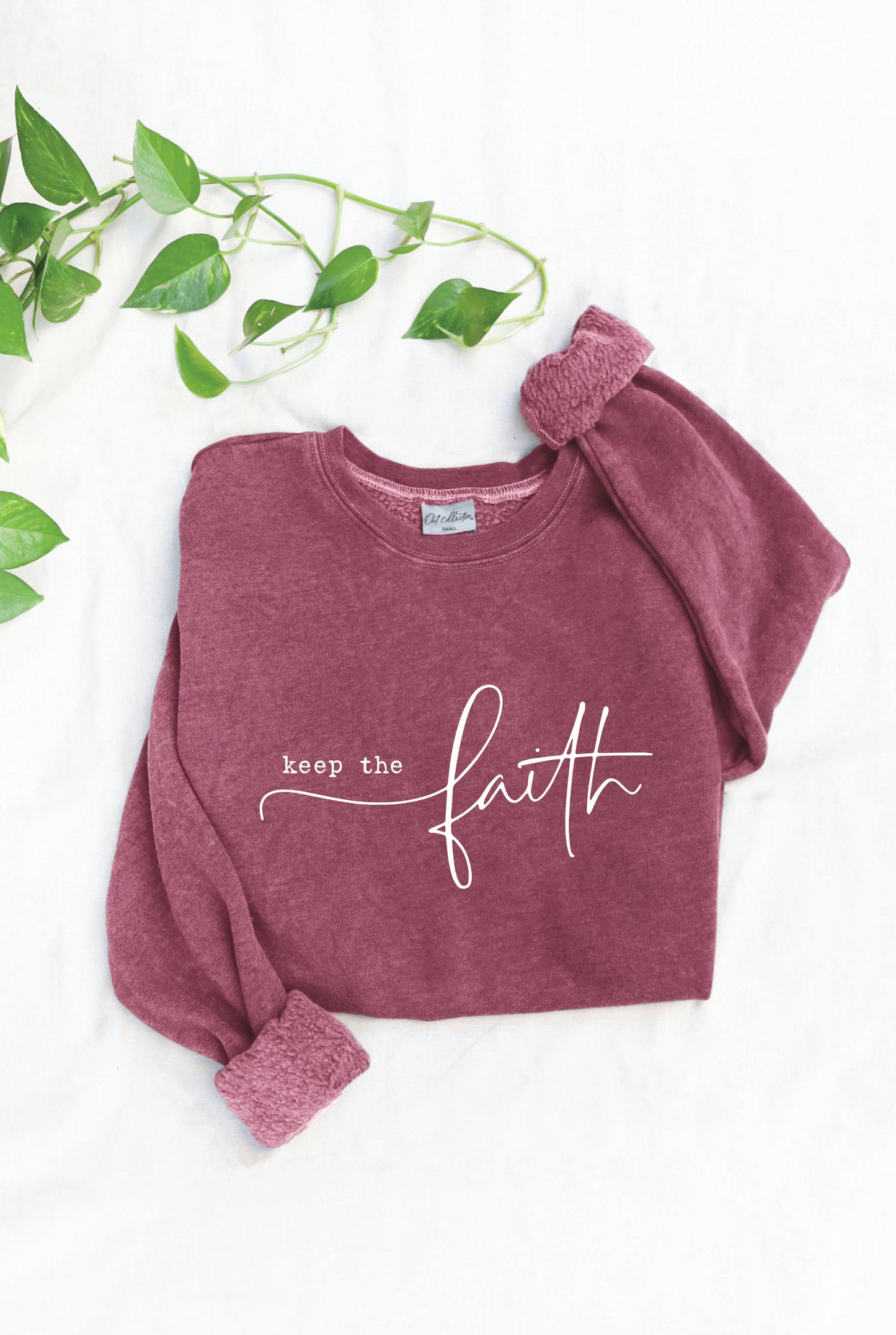 "KEEP THE FAITH" Graphic Sweatshirt