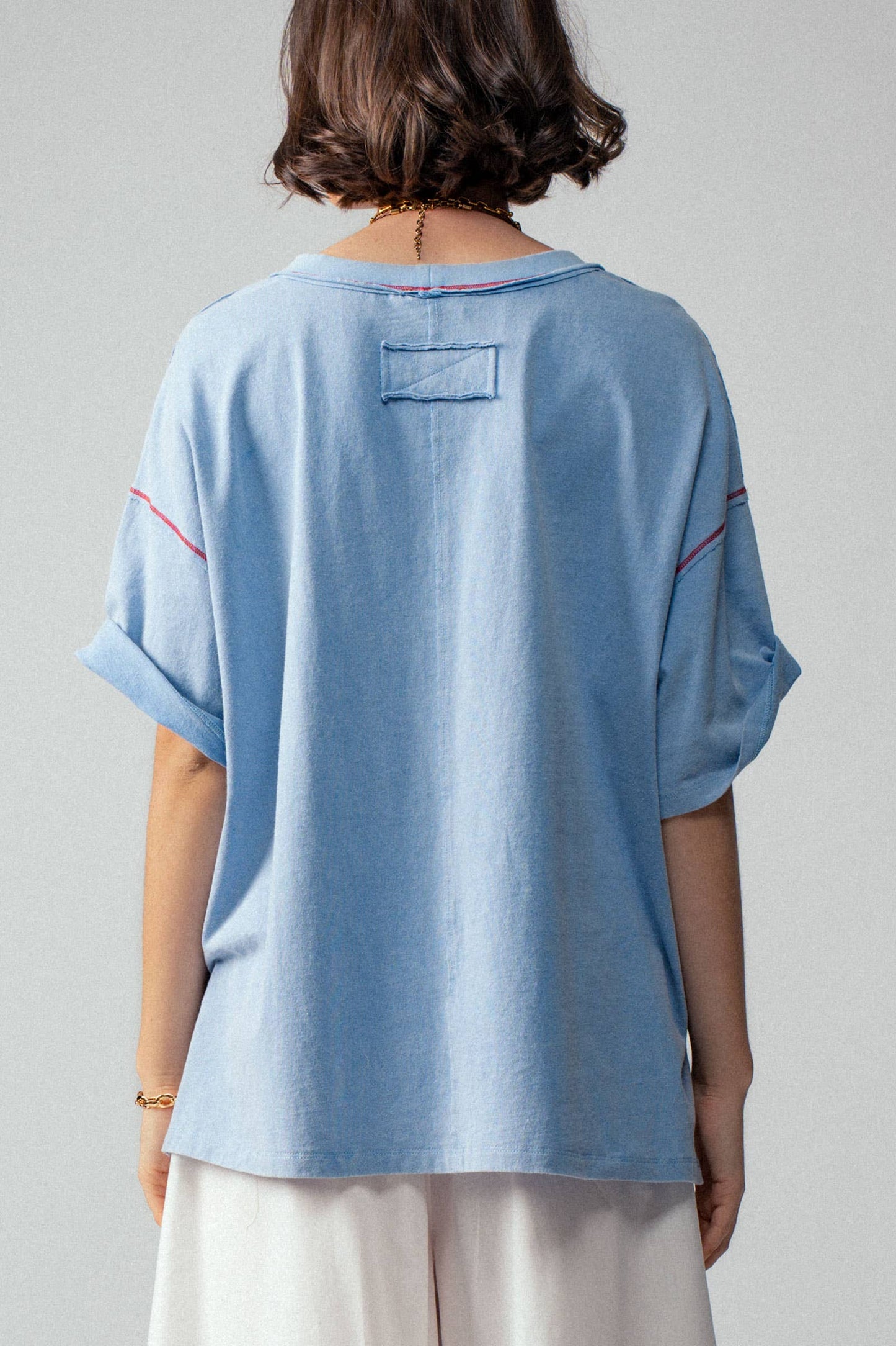 Contrast Stitch Oversized Tee