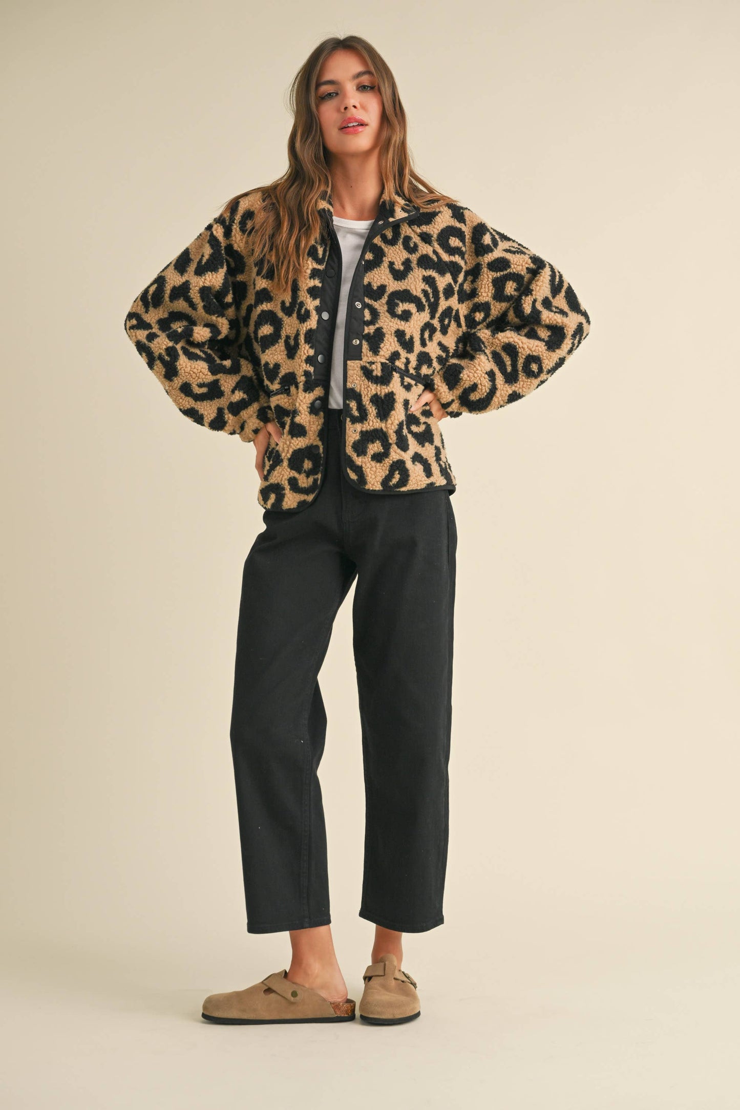 Leopard Print Sherpa Jacket
