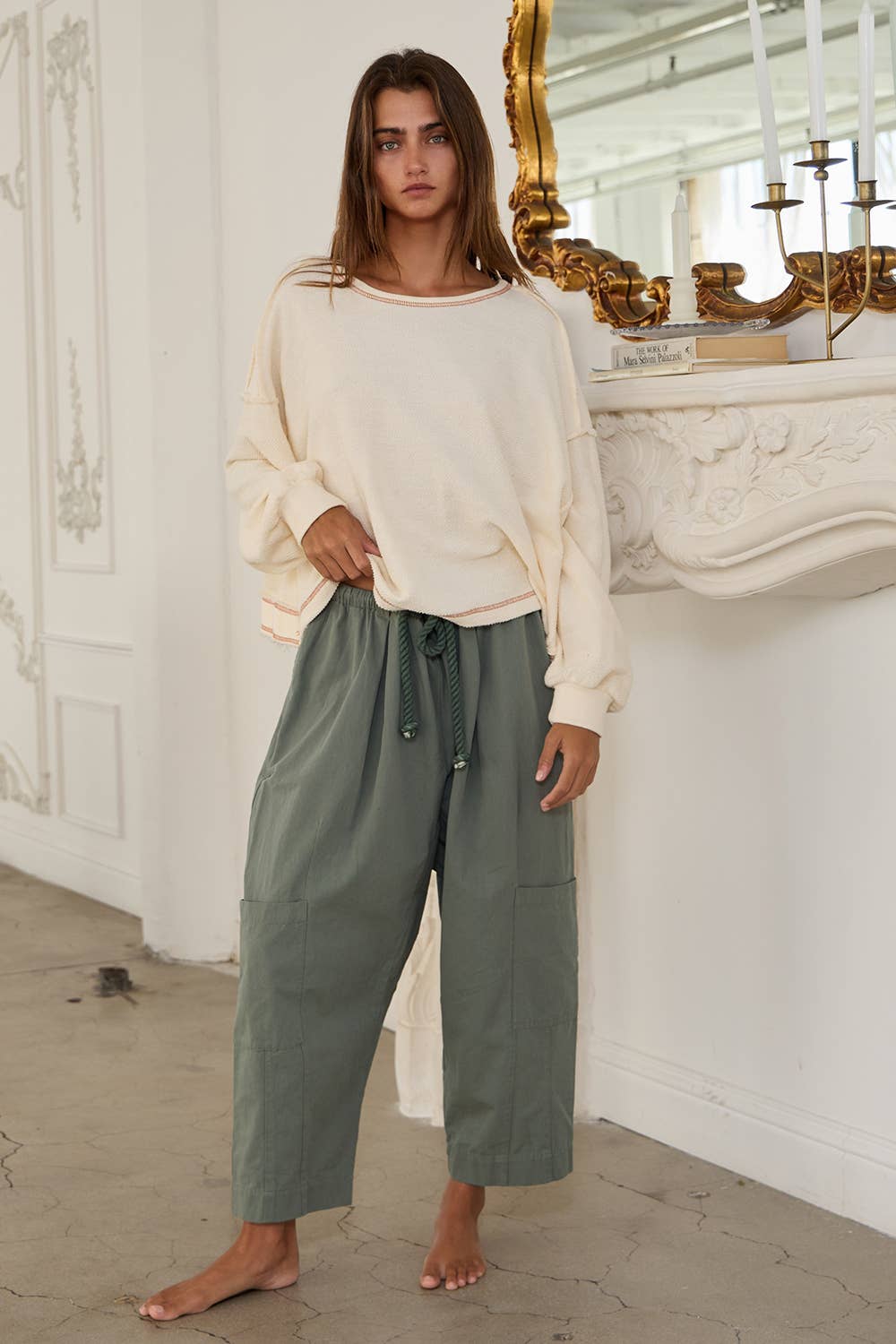 Open Back Oversize Reverse Stitched Top