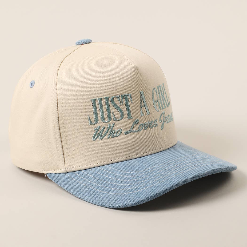 'Just A Girl Who Loves Jesus' Embroidered Trucker Hat