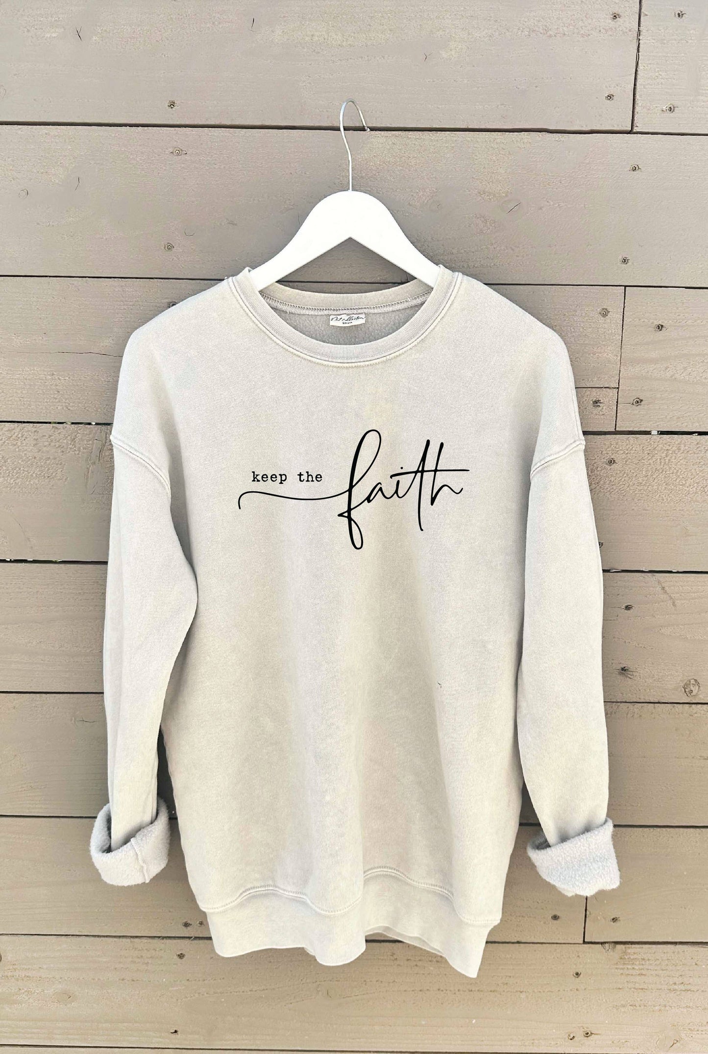 "KEEP THE FAITH" Graphic Sweatshirt