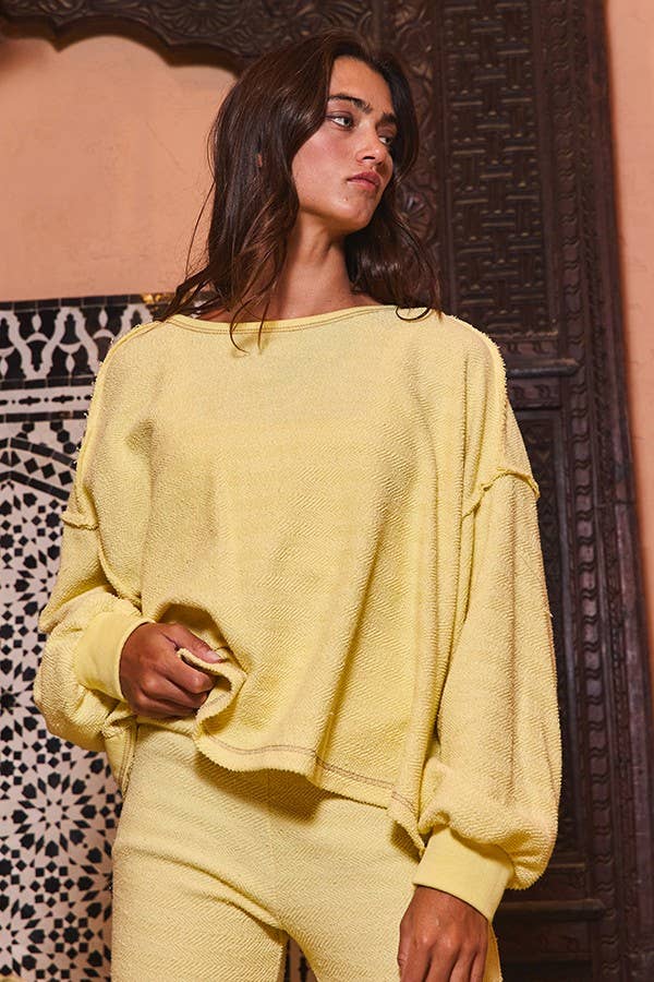 Open Back Oversize Reverse Stitched Top