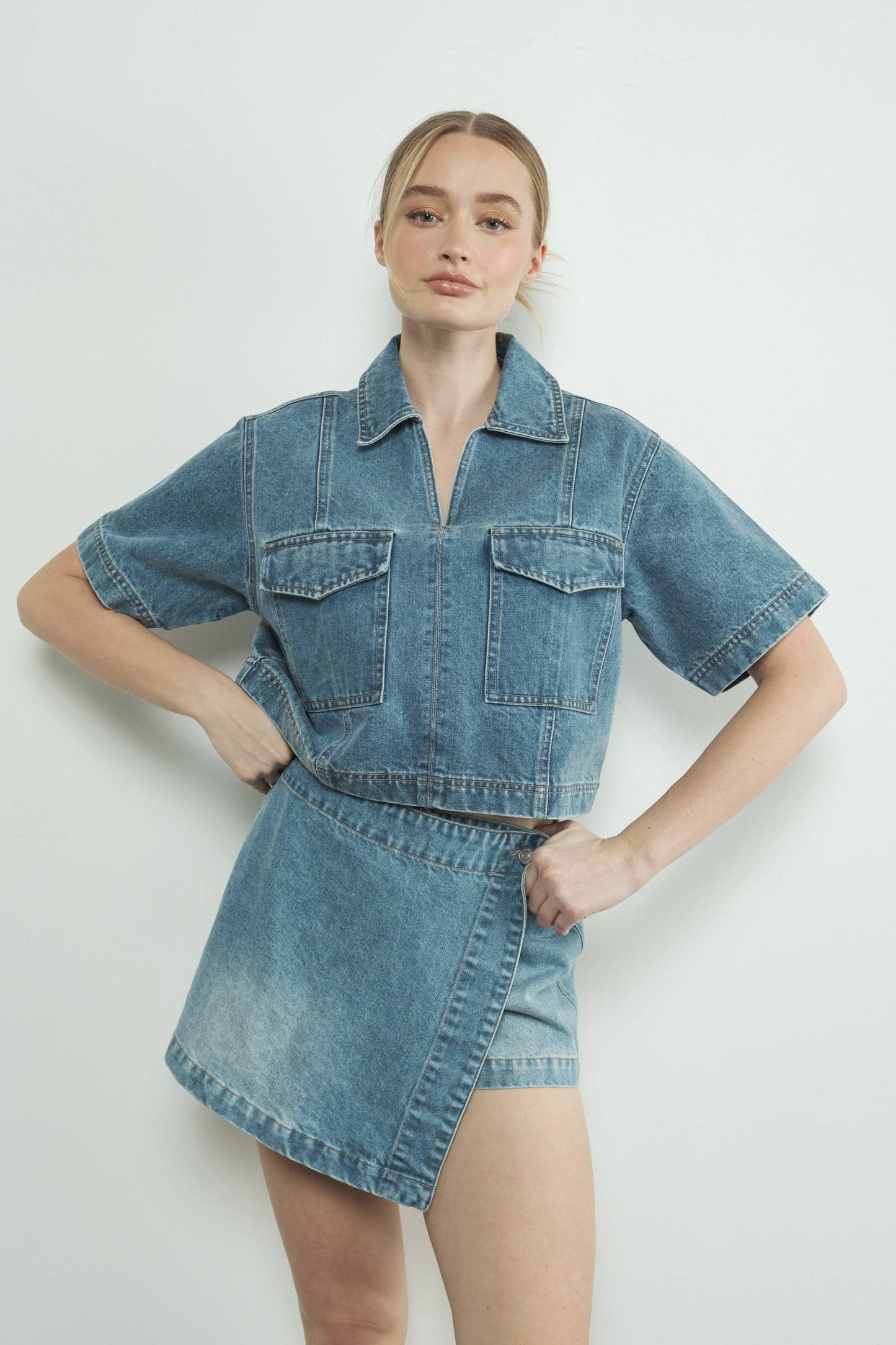 Classic Denim Mini Skort