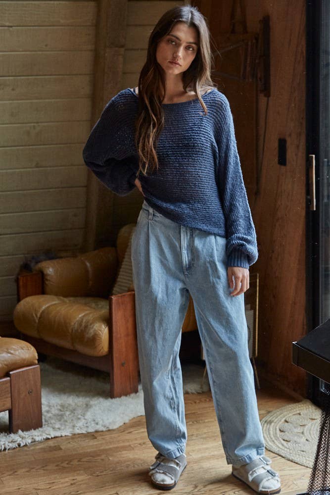 Thick Knit Navy Sweater