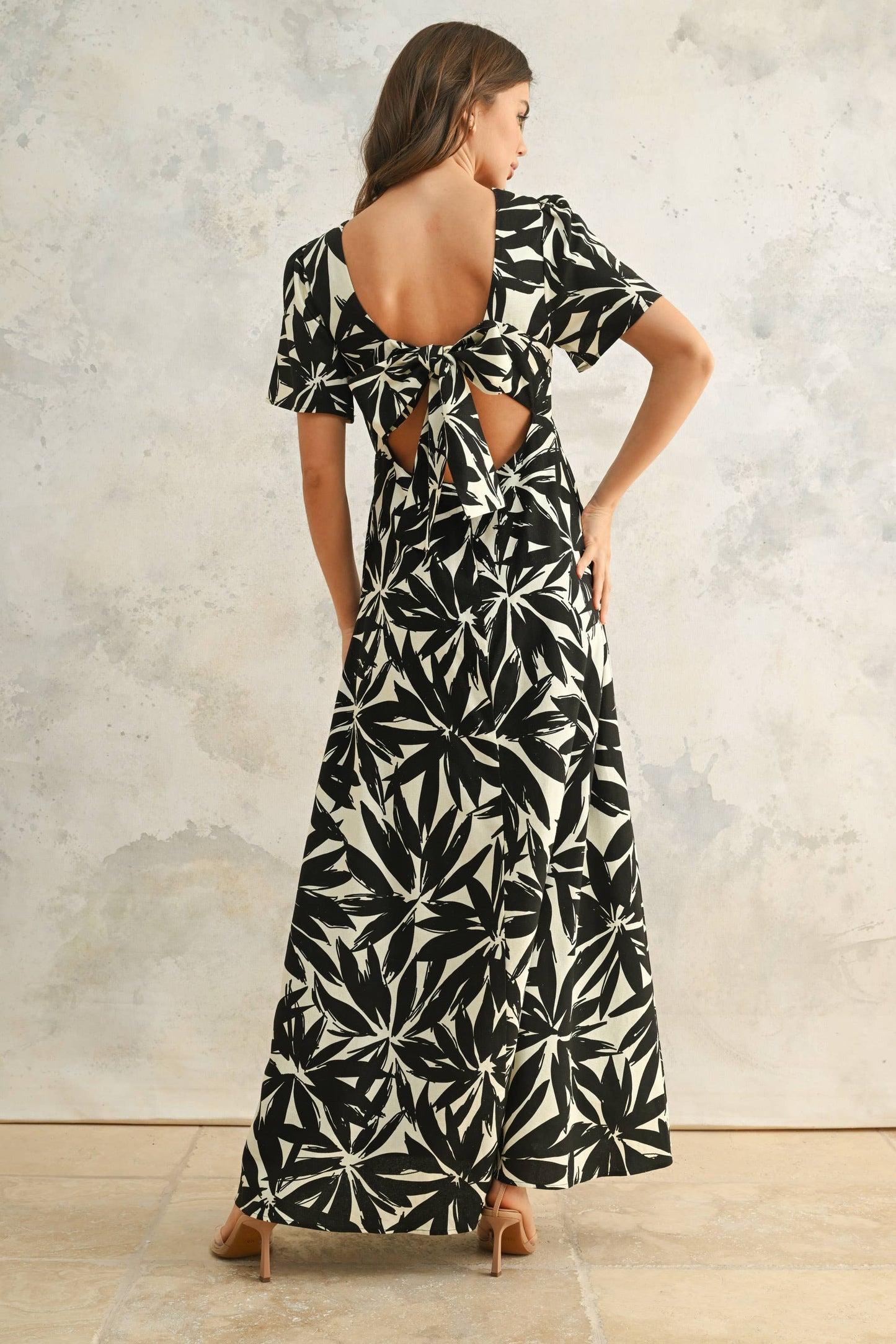 Tropical Leaf Printed Dress