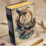 Whale Leather Journal – Handmade Nautical Notebook with Lock