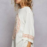 Floral Peace Patch Knit Top