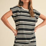 Striped Knitted T-Shirt Dress