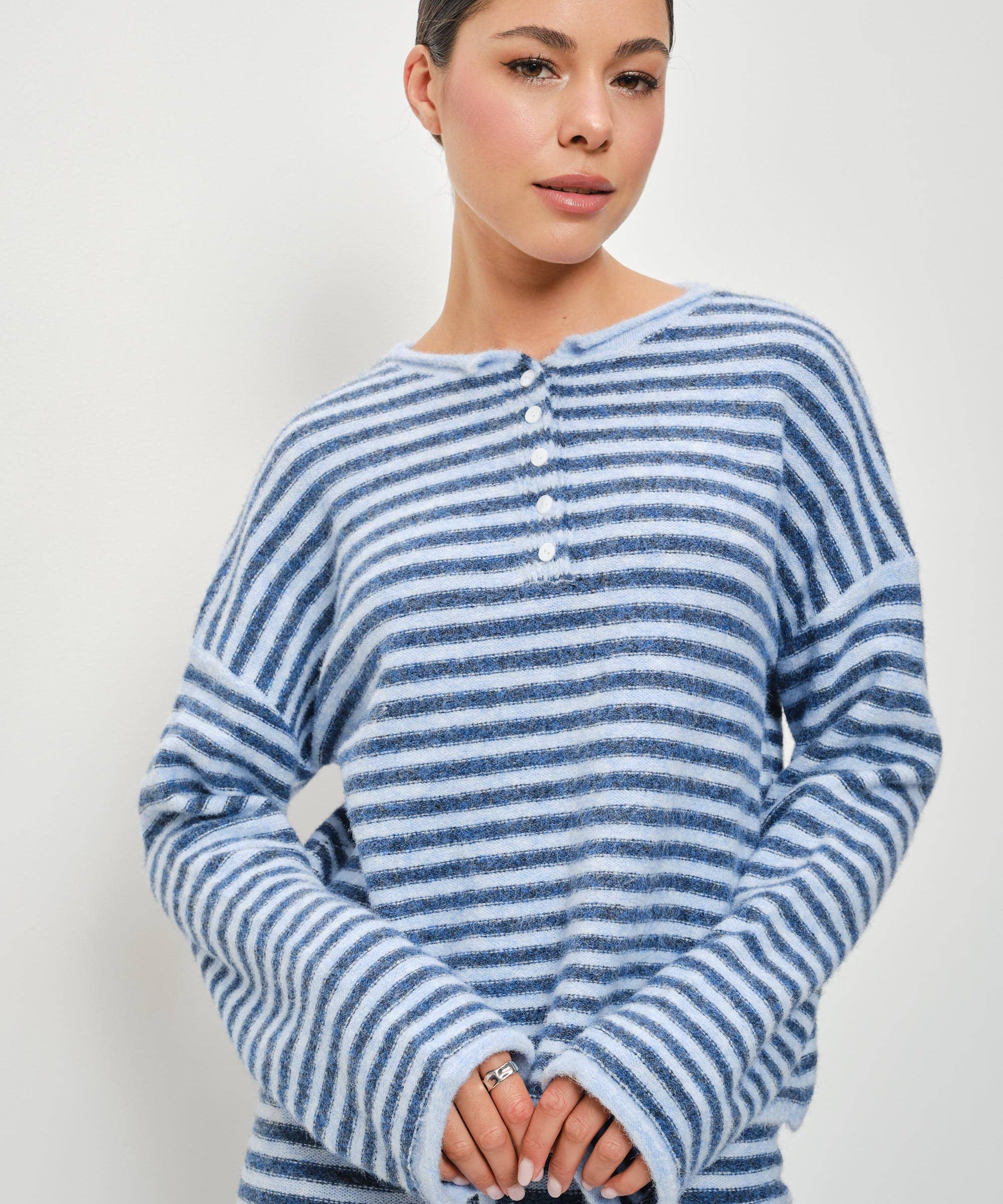 ella henley knit top