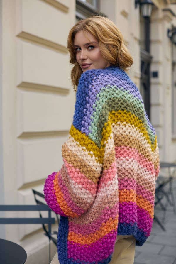 Rainbow Knitted Cardigan