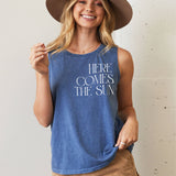 "HERE COMES THE SUN" Mineral Graphic Tank Top