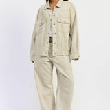 OVERSIZED TWILL BUTTON UP JACKET
