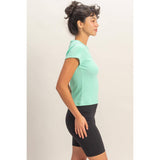 Basic Ribbed Short Sleeve Top