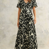 Tropical Leaf Printed Dress