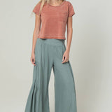 B3690-ASIS WIDE LEG PANTS WITH V YOKE WAIST BAND