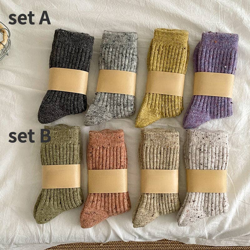 4 Pair Warm Wool Blend Socks
