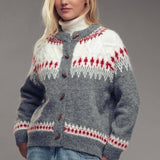 Nordic Wool Blend Toggle Buttons Cardigan