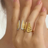 Silvane 18K Gold Non-Tarnish Angel Wing Ring