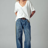 Vintage Wash V-Neck Cotton Tee