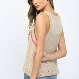 ABSTRACT SUNBURST DESIGN SWEATER TANK TOP FW15803