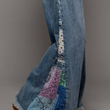 Paisley Bandana Print Denim Jeans