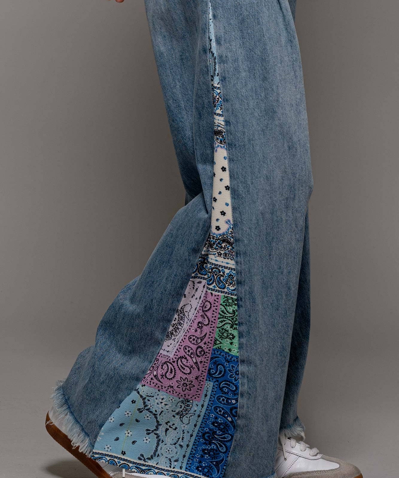 Paisley Bandana Print Denim Jeans