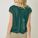 61197 Velvet Cowl Neck Top