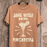 "Save Water Drink Margaritas" Graphic Top