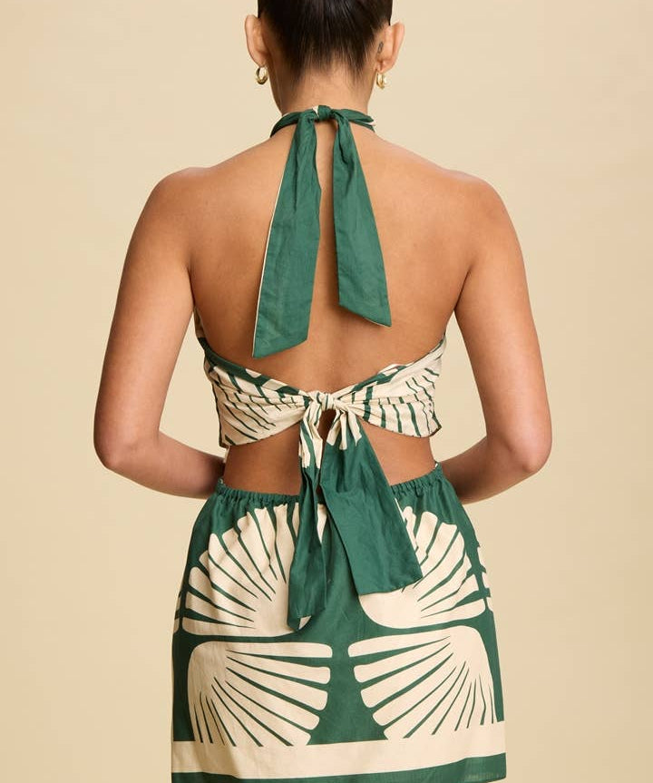 Palm Leaf Halter Tunic