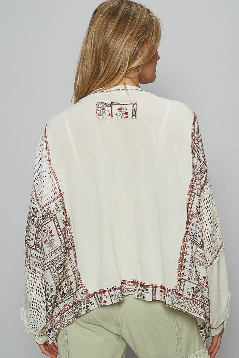 Floral Print Contrast Sweater