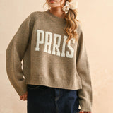"PARIS" Beige Sweater