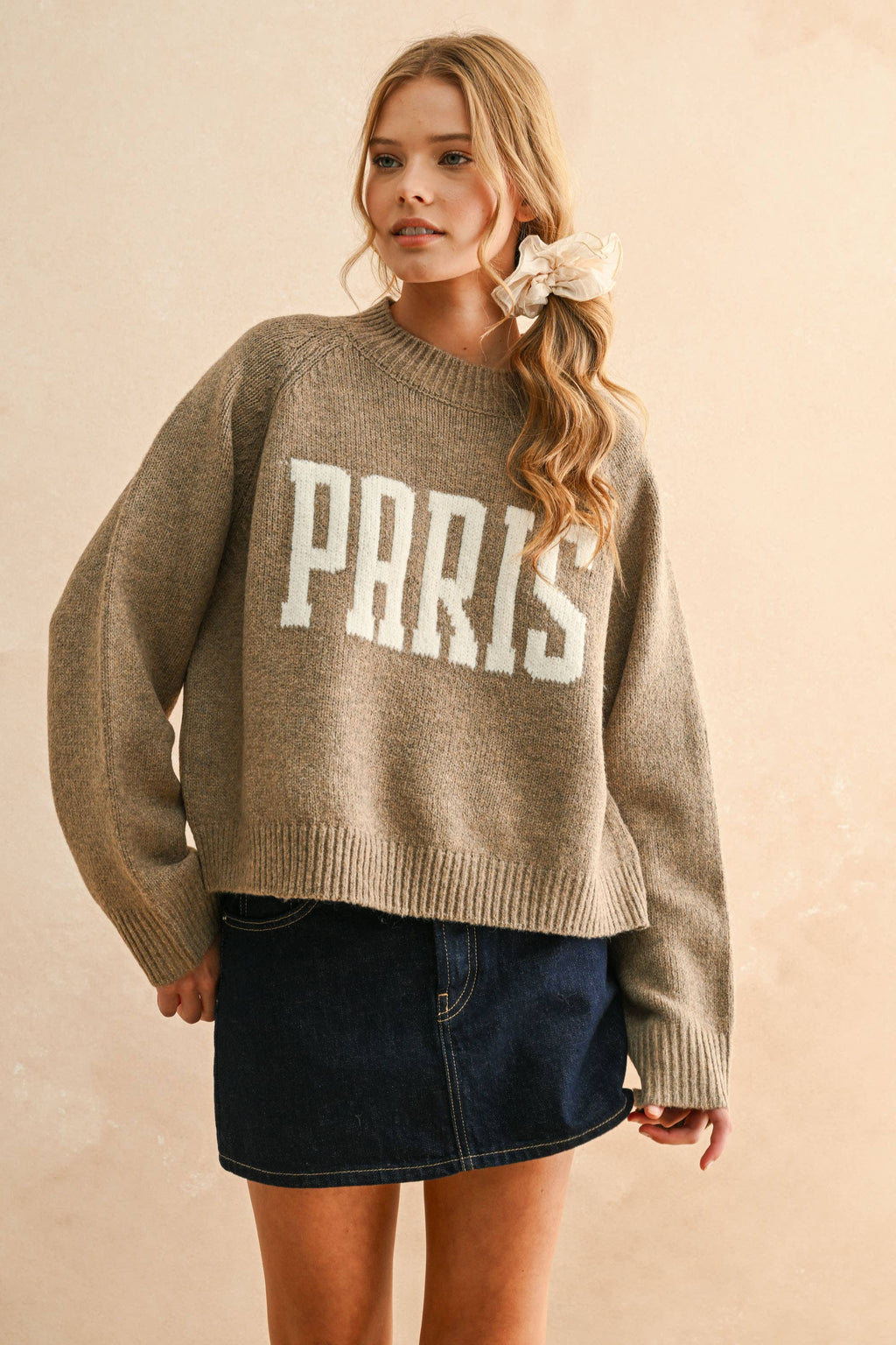 "PARIS" Beige Sweater