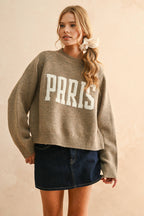 "PARIS" Beige Sweater