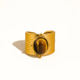 Oasis 18K Gold Non-Tarnish Stone Bold Adjustable Ring