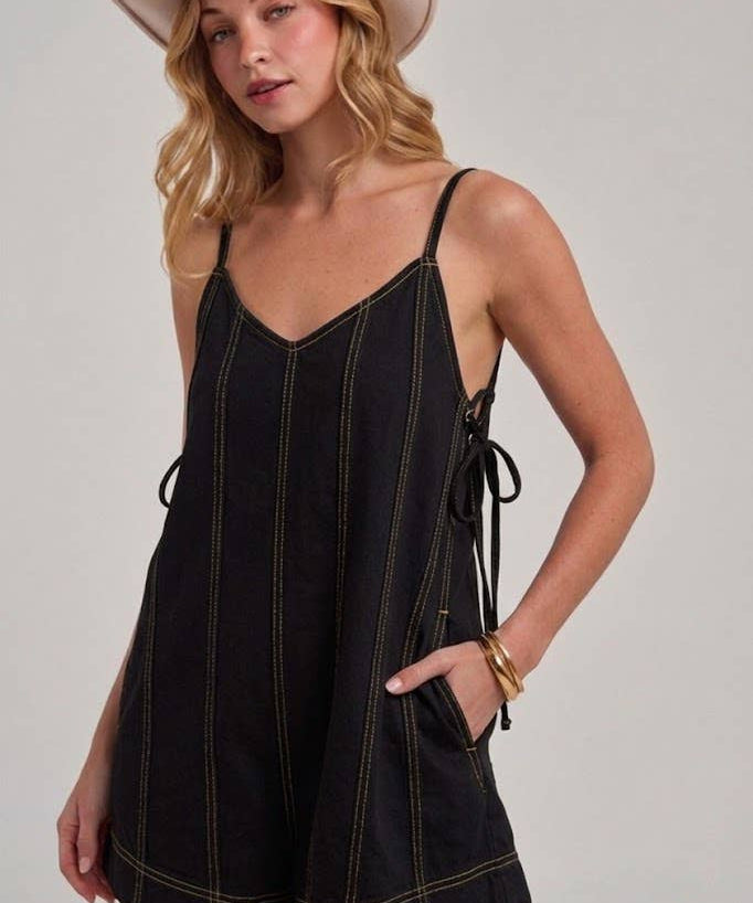 GAME DAY TWILL COLOR DENIM CASUAL SUMMER CHEER UP ROMPER