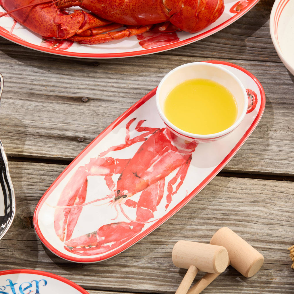 Lobster Oval Tray with Dip Bowl