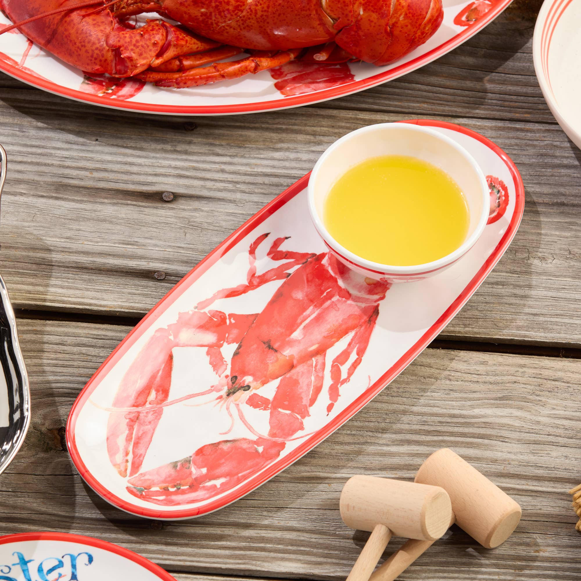 Lobster Oval Tray with Dip Bowl