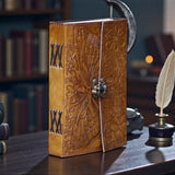 Handmade Leather Journal with Lock | Butterfly Embossed